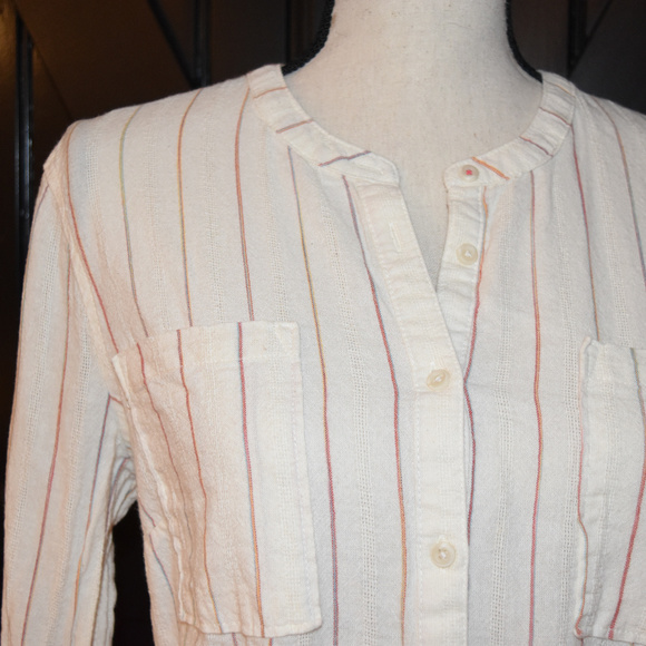 Merona Striped Tunic Button Top - Picture 2 of 6